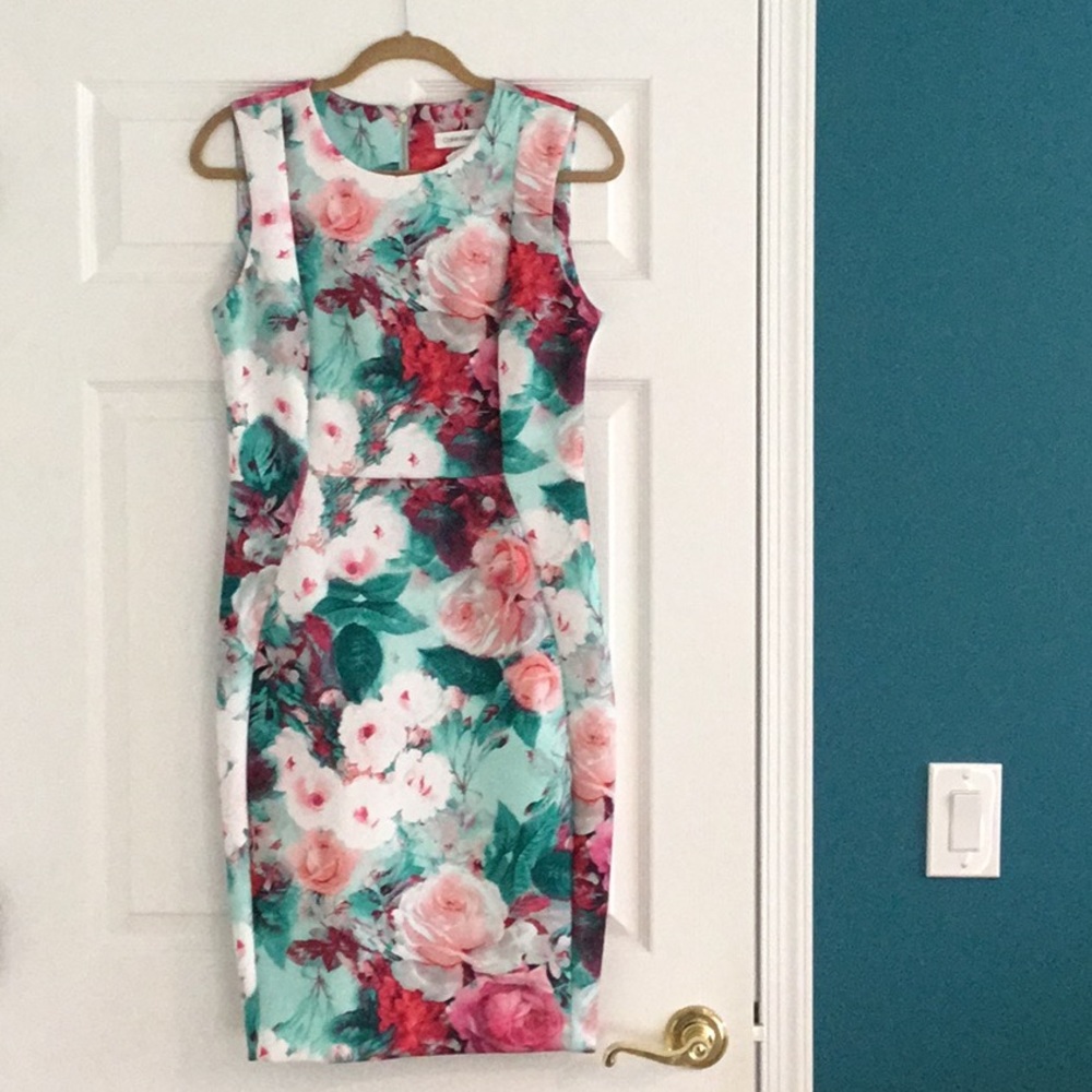 NWT Calvin Klein multi color, sleeveless dress
